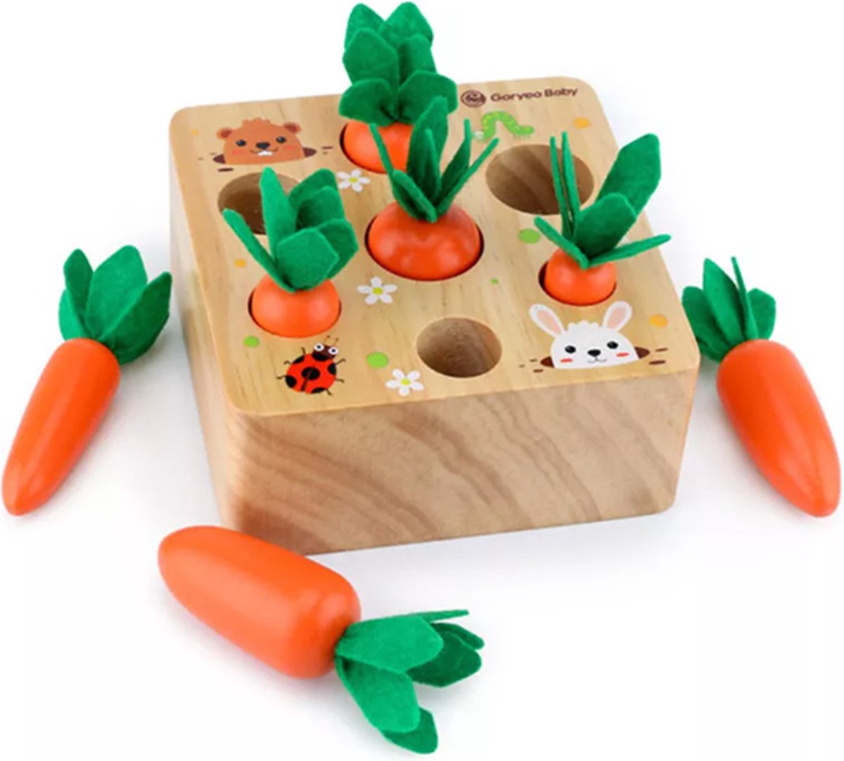 Montessori Houten Wortel Spel | 15*15*4,5 cm | Memory | Cognitief